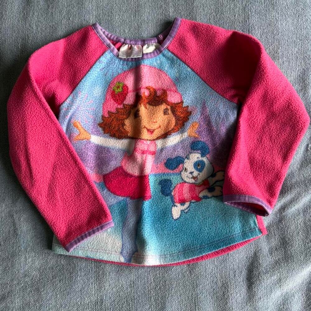 Super cute strawberry shortcake fleece pajama top
